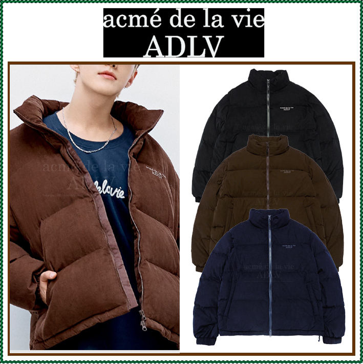 ADLV】 BASIC LOGO OVERSIZE CORDUROY SHORT DUCK DOWN JACKET 