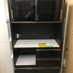 ユーアイ キッチンボード 一体型 モイス加工(スチームオーブン対応) キッチン収納 キッチンボード システムキッチンボード 幅91cm 黒 ブラック シンプル カジュアル スマート コンパクト 北欧 モダン おしゃれ クリーニング済 堺市【ジャングルジャングル石津店】