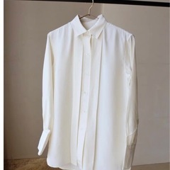 100%シルクシャツ White