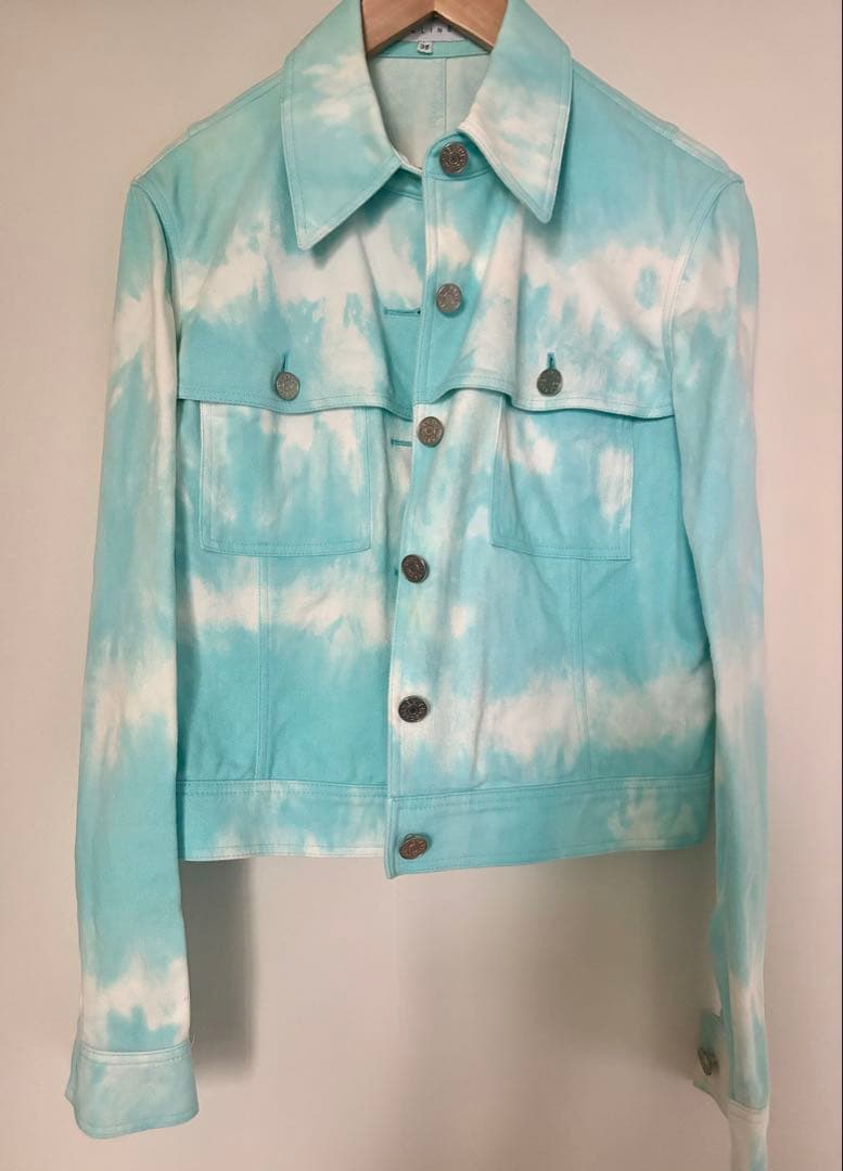 セリーヌ水色タイダイデニムジャケット