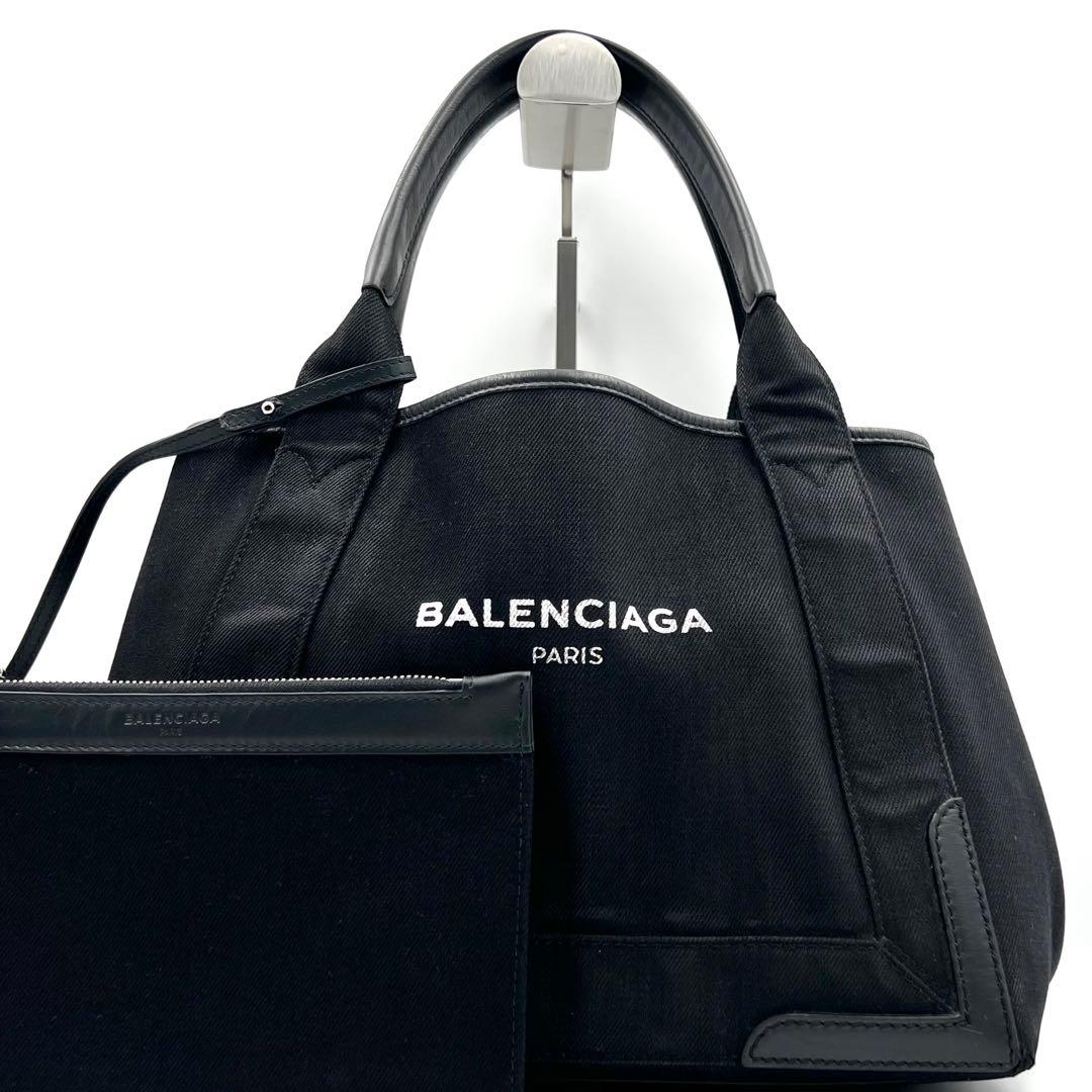 《美品》BALENCIAGAネイビーカバスS ハンドバッグ トートバッグ ポーチ