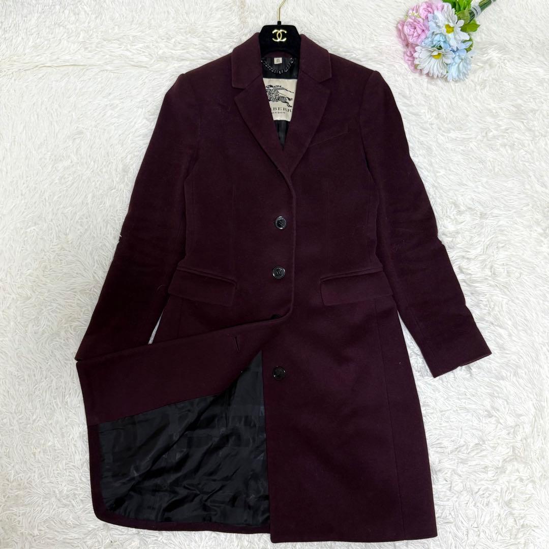 【極美品】バーバリーロンドン チェスターコート ノバチェック カシミヤ 現行 L