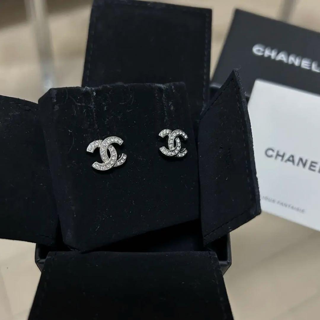 CHANELシルバー CCマーク ピアス