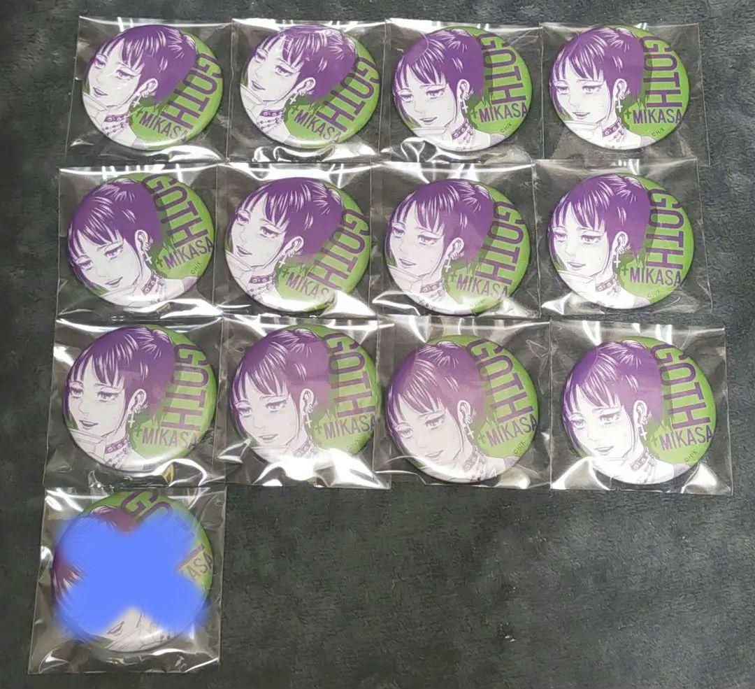 進撃の巨人オンライン展覧会スクールカースト缶バッジミカサ12個セット！